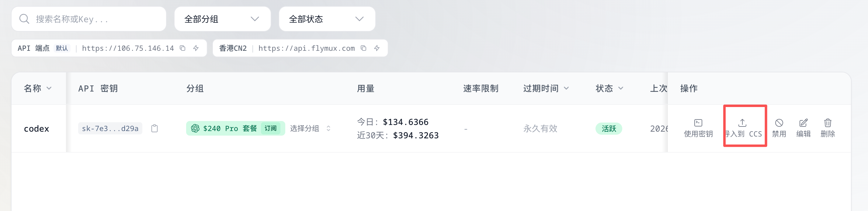 导入到 CCS 按钮位置